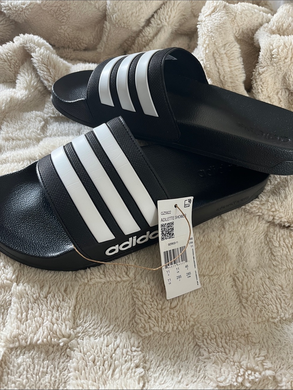 adidas Black and White Women’s Slide Sandals